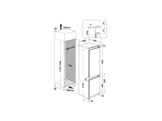 Вбудований холодильник Whirlpool ART 65021A+