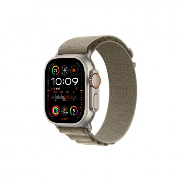 Смарт-годинник Apple Watch Ultra 2 GPS + Cellular, 49mm Titanium Case with Olive Alpine Loop - Large (MRF03UL/A)