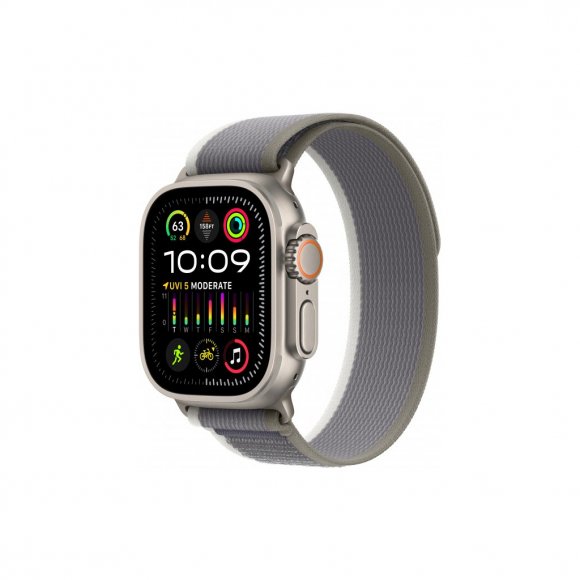 Смарт-годинник Apple Watch Ultra 2 GPS + Cellular, 49mm Titanium Case with Green/Grey Trail Loop - S/M (MRF33UL/A)