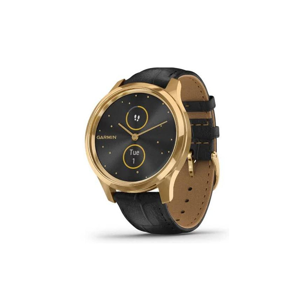 Смарт-годинник Garmin vivomove Luxe, Pure Gold-Black, Leather, (010-02241-22)