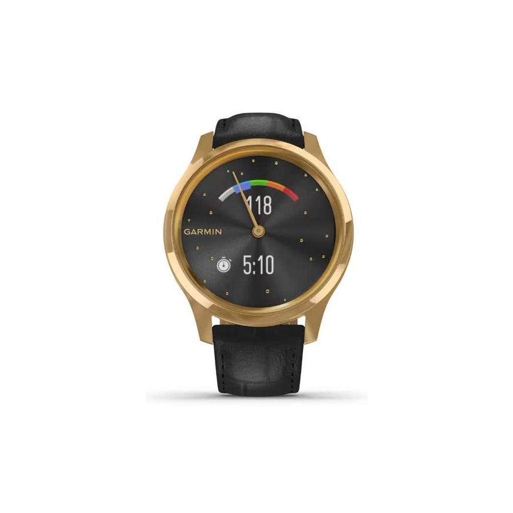 Смарт-годинник Garmin vivomove Luxe, Pure Gold-Black, Leather, (010-02241-22)