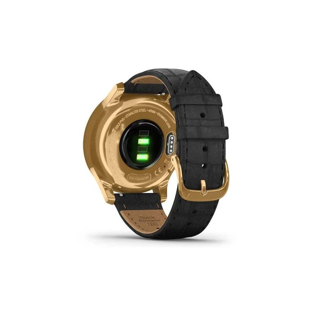 Смарт-годинник Garmin vivomove Luxe, Pure Gold-Black, Leather, (010-02241-22)