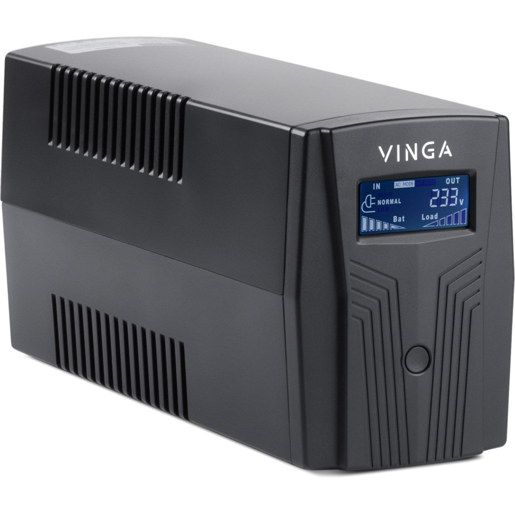 Пристрій безперебійного живлення Vinga LCD 600VA plastic case with USB (VPC-600PU)