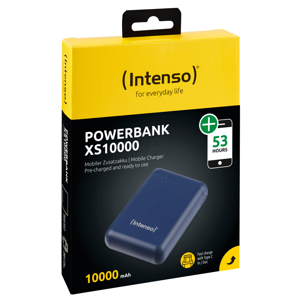 Батарея універсальна Intenso XS10000 10000mAh microUSB, USB-A, USB Type-C, Blue (7313535)