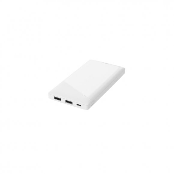 Батарея універсальна Deltaco 10000mAh, Input:Micro-USB, Output:USB-A*2(5V/2.1A), +cable, white (PB-A1001)