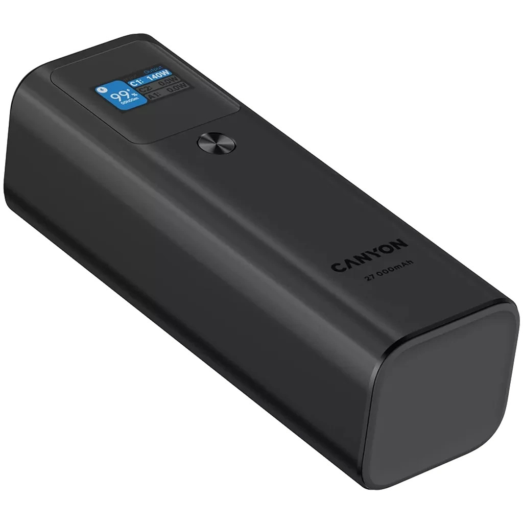 Батарея універсальна Canyon PB-2010 27000mAh PD/3.1/140Wh, in/out2xUSB-C PD/140W, outUSB-A/22.5W (CNE-CPB2010DG)