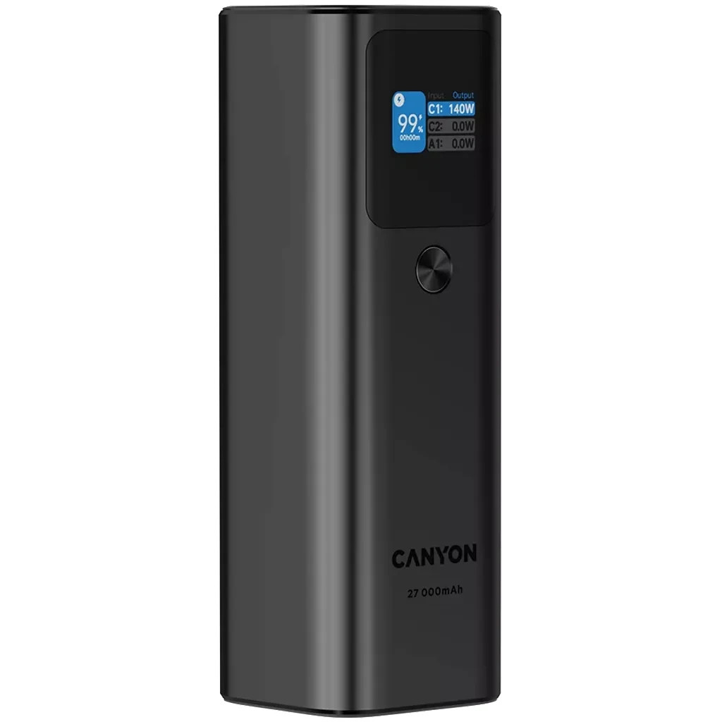 Батарея універсальна Canyon PB-2010 27000mAh PD/3.1/140Wh, in/out2xUSB-C PD/140W, outUSB-A/22.5W (CNE-CPB2010DG)