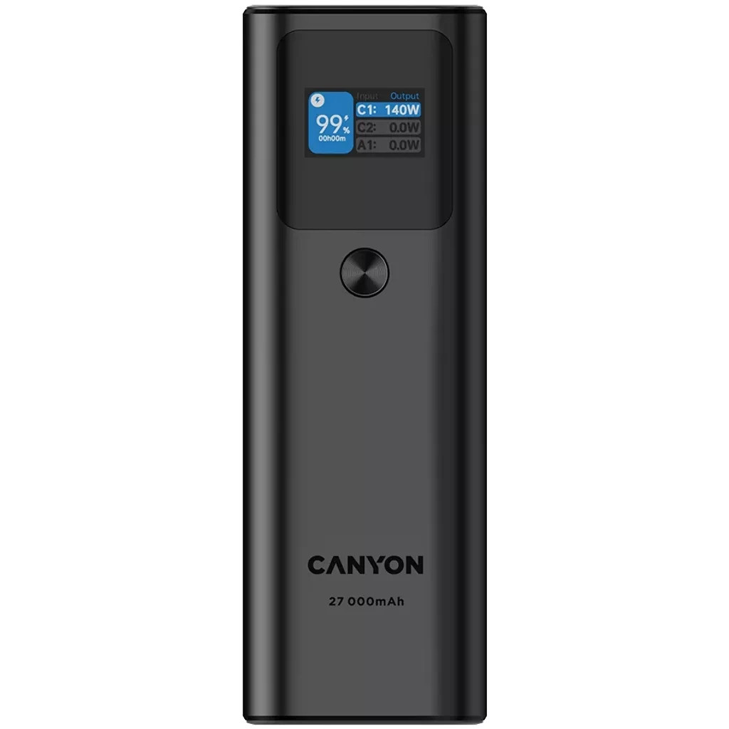 Батарея універсальна Canyon PB-2010 27000mAh PD/3.1/140Wh, in/out2xUSB-C PD/140W, outUSB-A/22.5W (CNE-CPB2010DG)