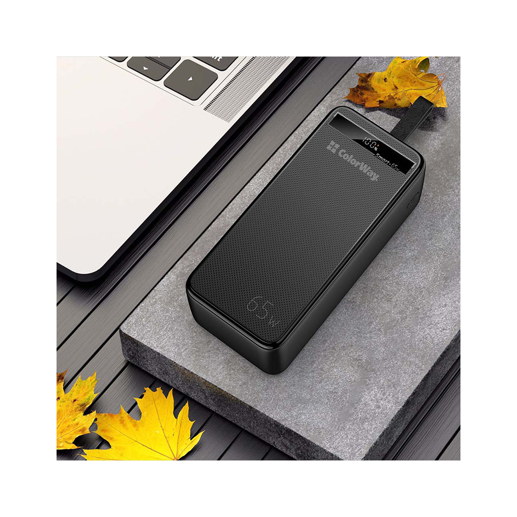 Батарея універсальна ColorWay 40 000 mAh Powerful (USB QC3.0 + USB-C Power Delivery 65W) (CW-PB400LPA4BK-PDD)