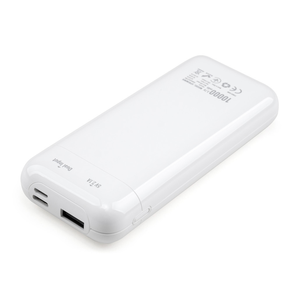 Батарея універсальна Vinga 10000 mAh glossy white (VPB1MWH)