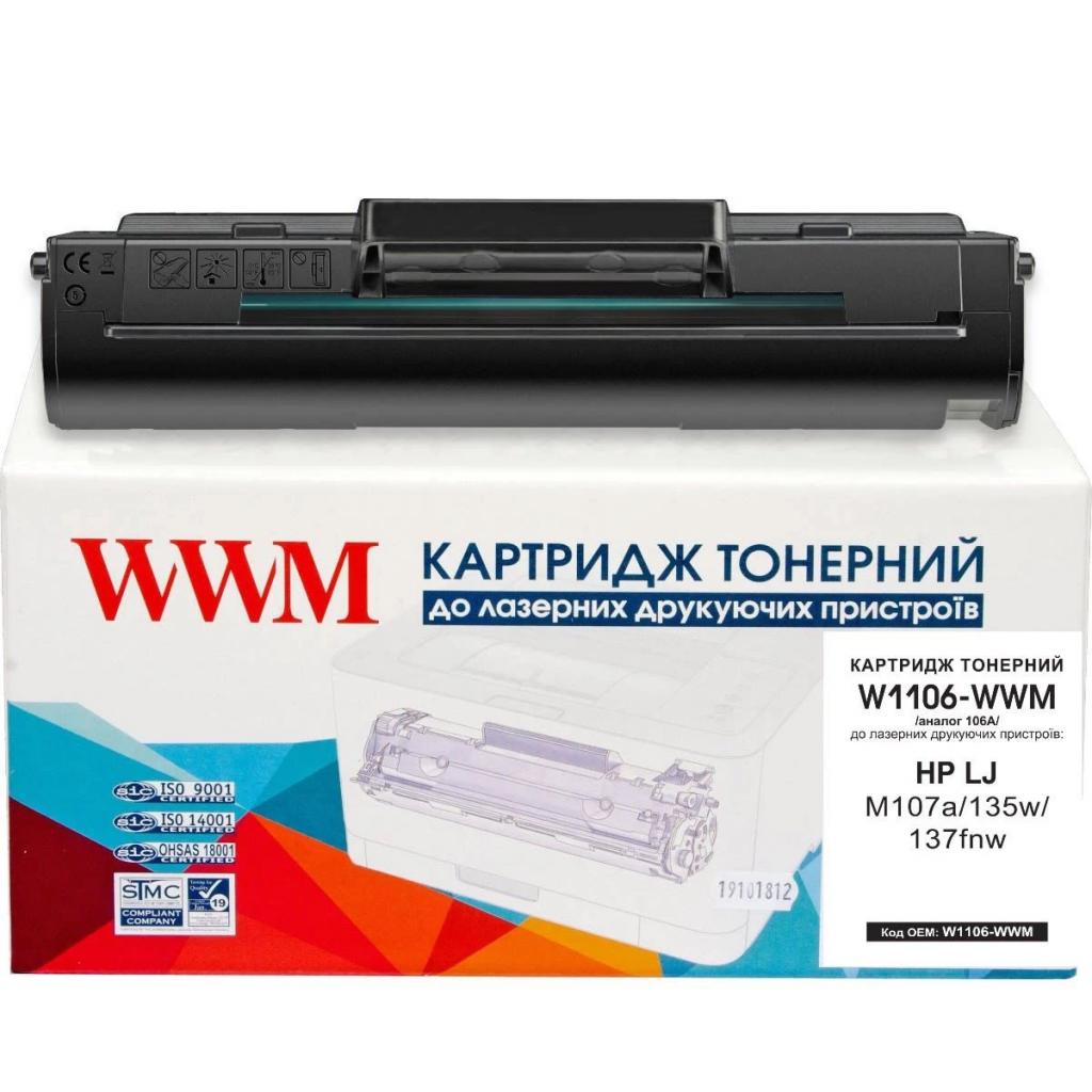 Картридж WWM для HP LJ M107a/135w/137fnw 106A Black (W1106-WWM)