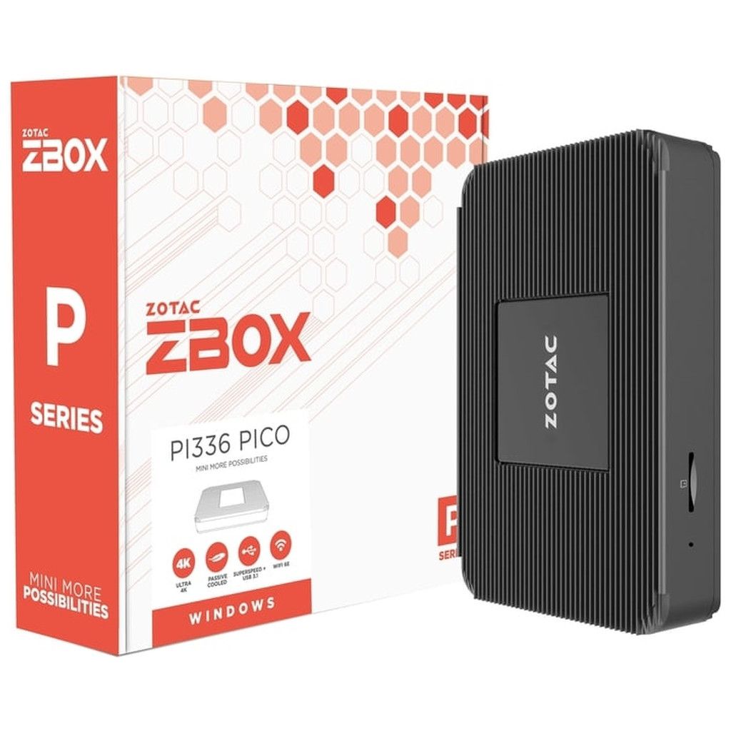 Комп'ютер Zotac PI336 pico / Celeron N6211, 4GB LPDDR4x onboard, 128GB eMMC, WIFI, BT, DP/HDMI, W11Pro (ZBOX-PI336-W5C)