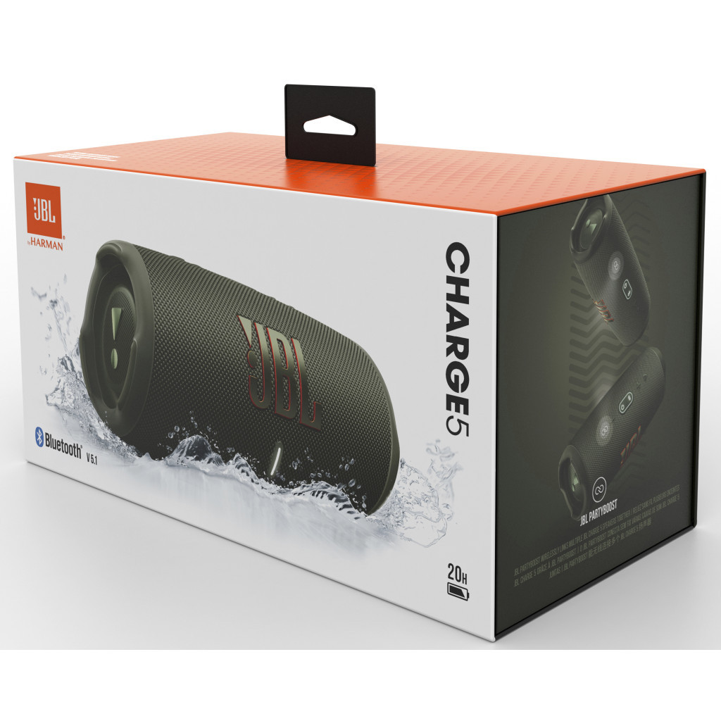 Акустична система JBL Charge 5 Green + Griffin 20000 mAh (JBLCHARGE5GRNPB)