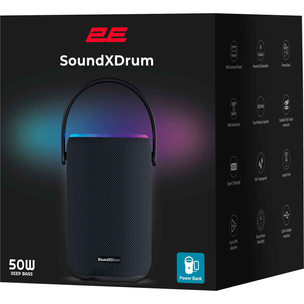 Акустична система 2E SoundXDrum Black (2E-BSSXDWBK)