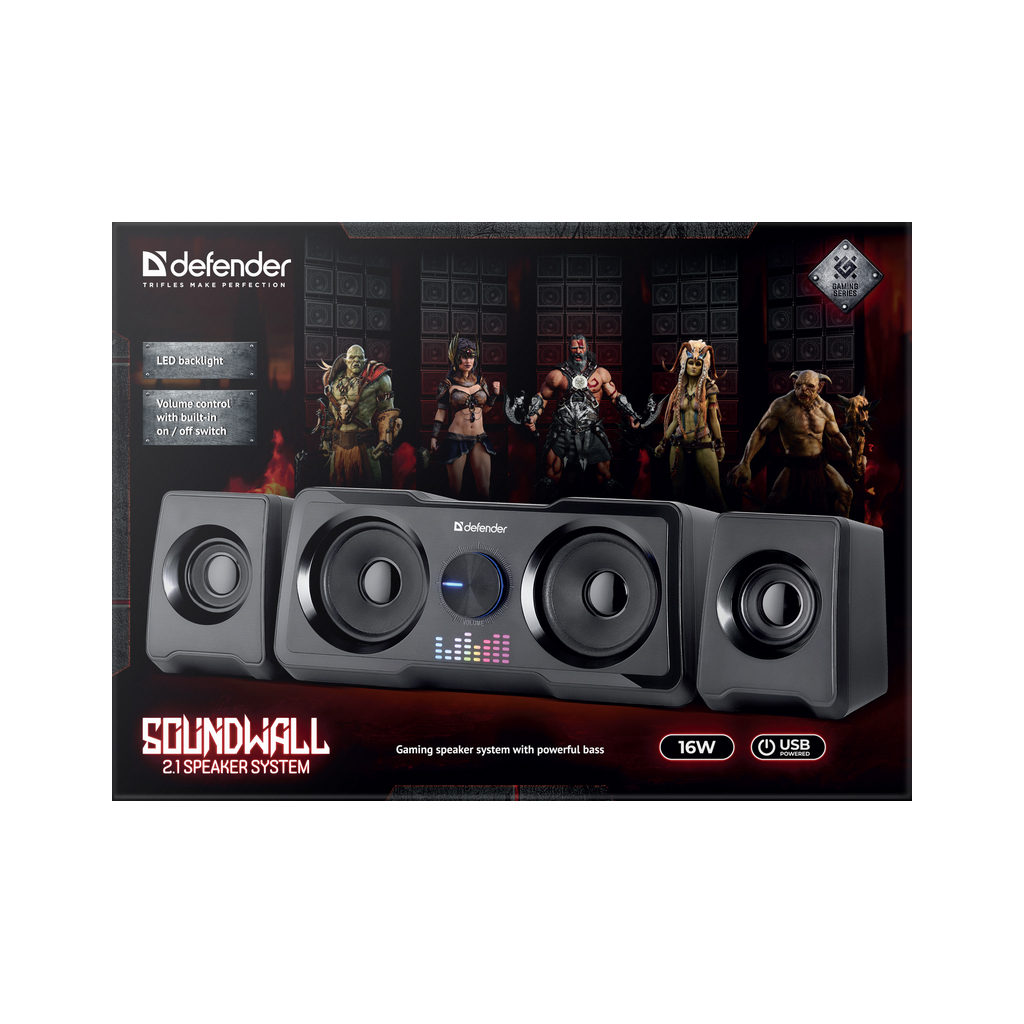 Акустична система Defender Soundwall USB Black (65214)