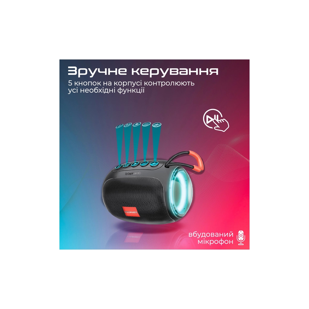 Акустична система Promate Capsule-3 Black (capsule-3.black)