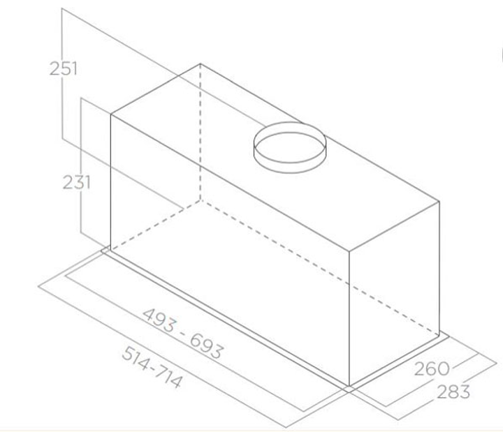 Вбудована витяжка Elica FOLD BL MAT/A/72