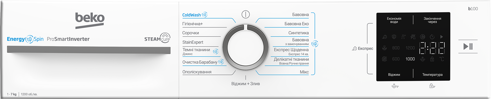 Пральна машина автоматична Beko BM1WFSU37233WW