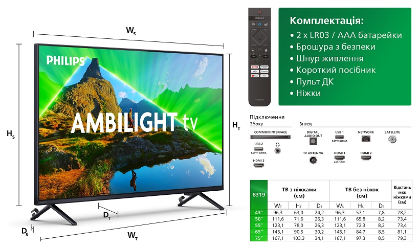 LED-телевізор Philips 75PUS8319/12 