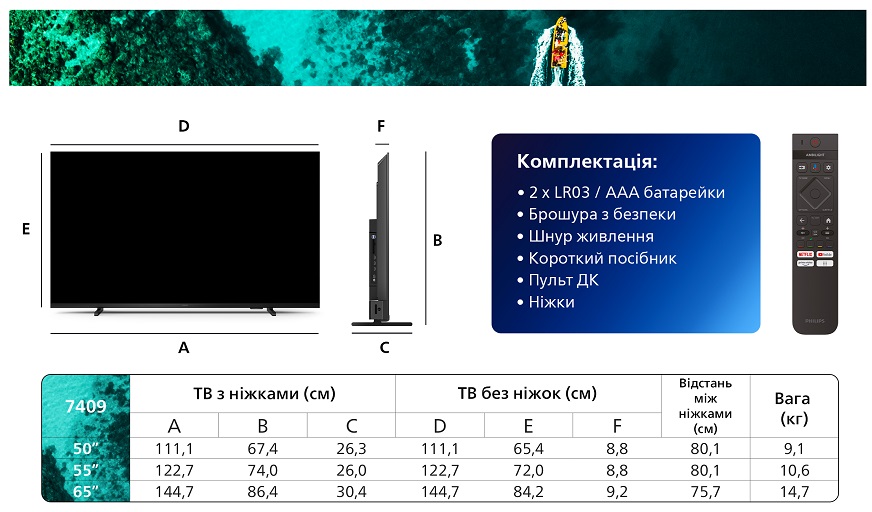 LED-телевізор Philips 65PUS7409/12 