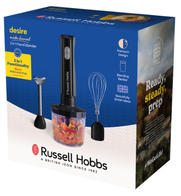 Занурювальний блендер Russell Hobbs 27141-56 Matte Charcoal 3 in 1 Hand Blender