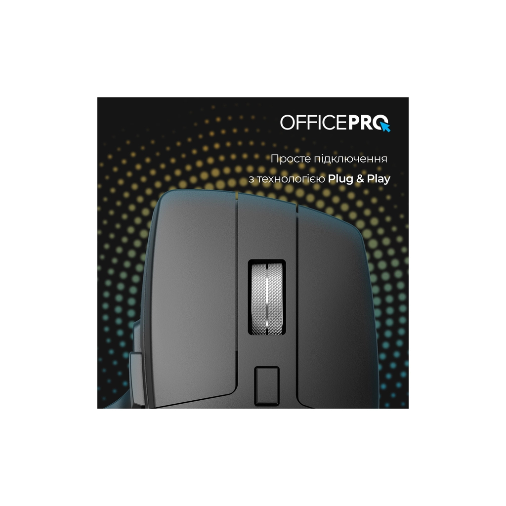 Мишка OfficePro M395B Silent Click Ergonomic Wireless Black (M395B)