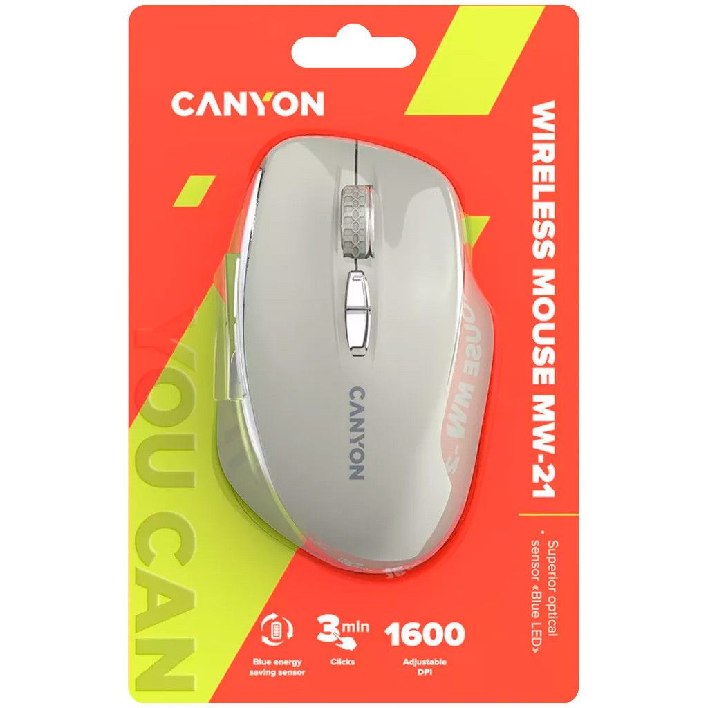 Мишка Canyon MW-21 Wireless Blue LED Cosmic Latte (CNS-CMSW21CL)