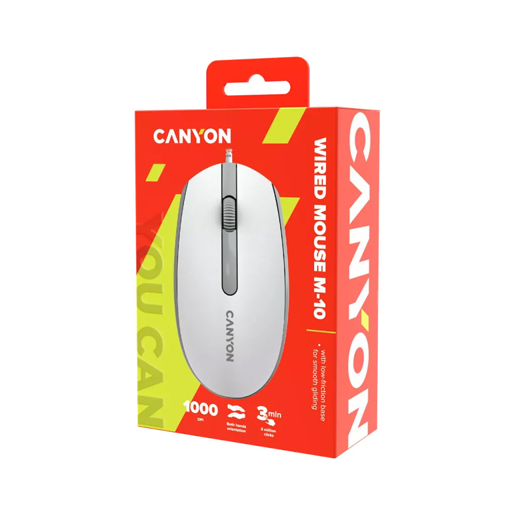 Мишка Canyon M-10 USB White Grey (CNE-CMS10WG)