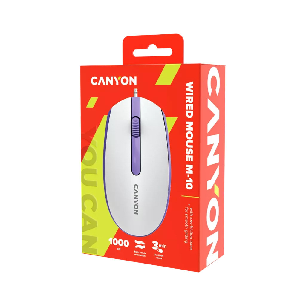 Мишка Canyon M-10 USB White Lavender (CNE-CMS10WL)