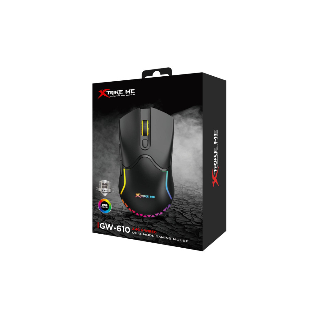 Мишка Xtrike ME GW-610 Wireless RGB Black (GW-610)