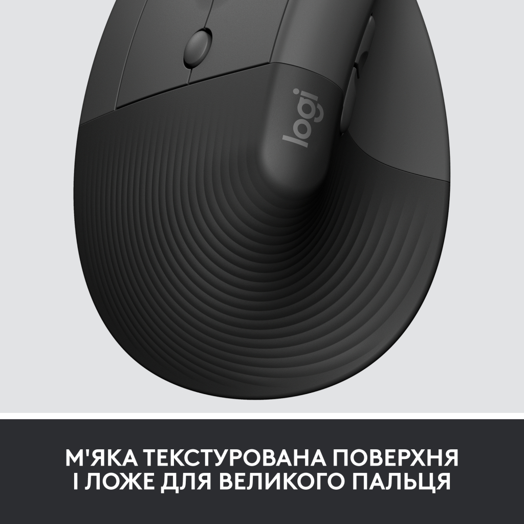 Мишка Logitech Lift Left Vertical Ergonomic Wireless/Bluetooth for Business Graphite (910-006495)