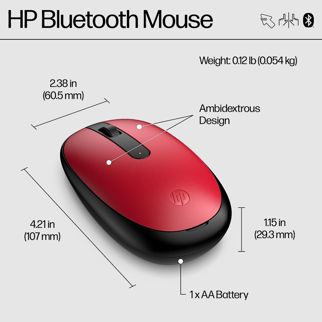 Мишка HP 240 Bluetooth Red (43N05AA)