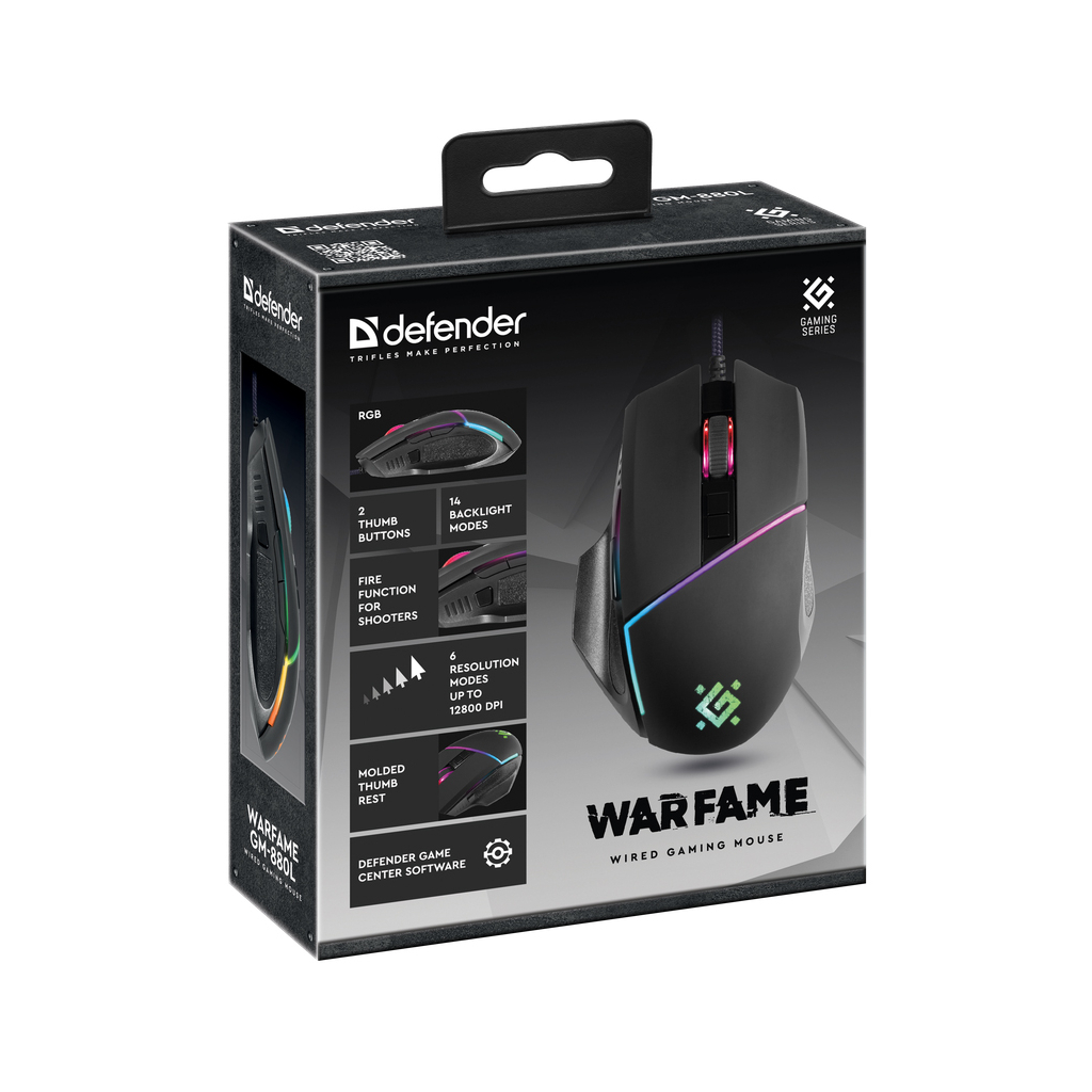 Мишка Defender Warfame GM-880L USB Black (52880)