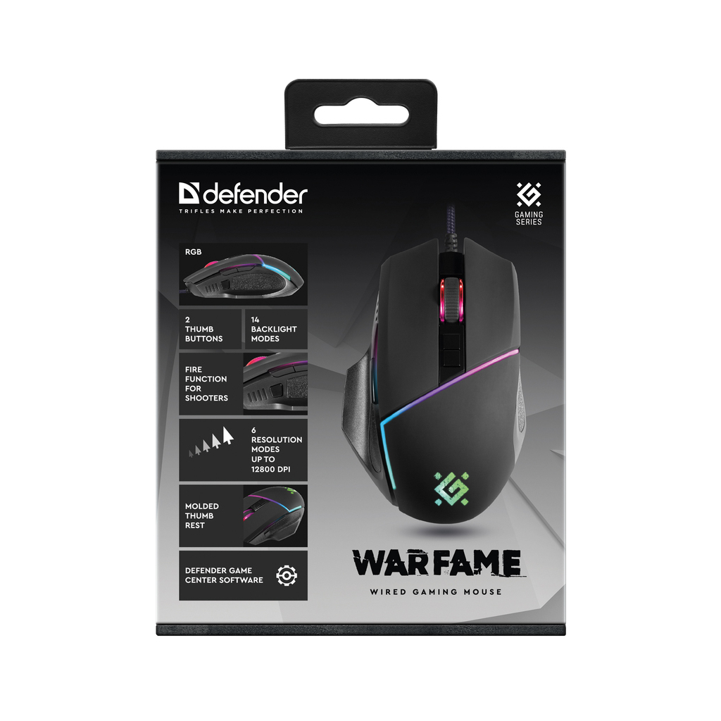 Мишка Defender Warfame GM-880L USB Black (52880)