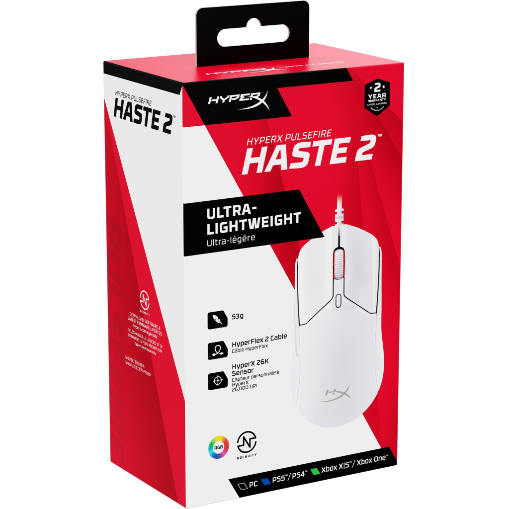 Мишка HyperX Pulsefire Haste 2 USB White (6N0A8AA)