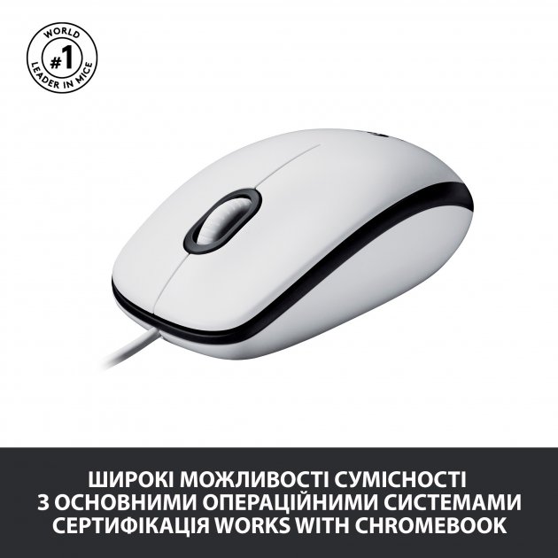 Миша Logitech Mouse M100 White