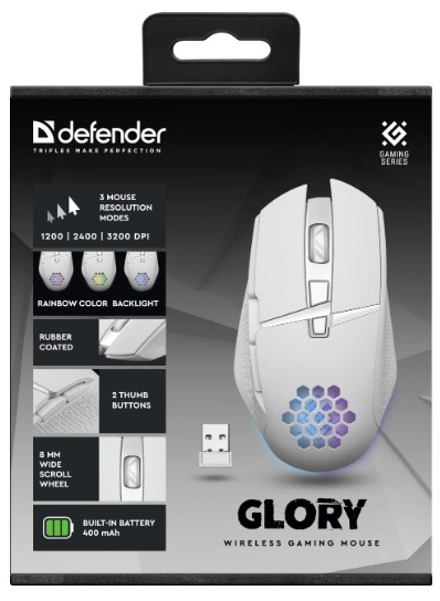 Миша Defender Glory GM-514, LED White (52513)