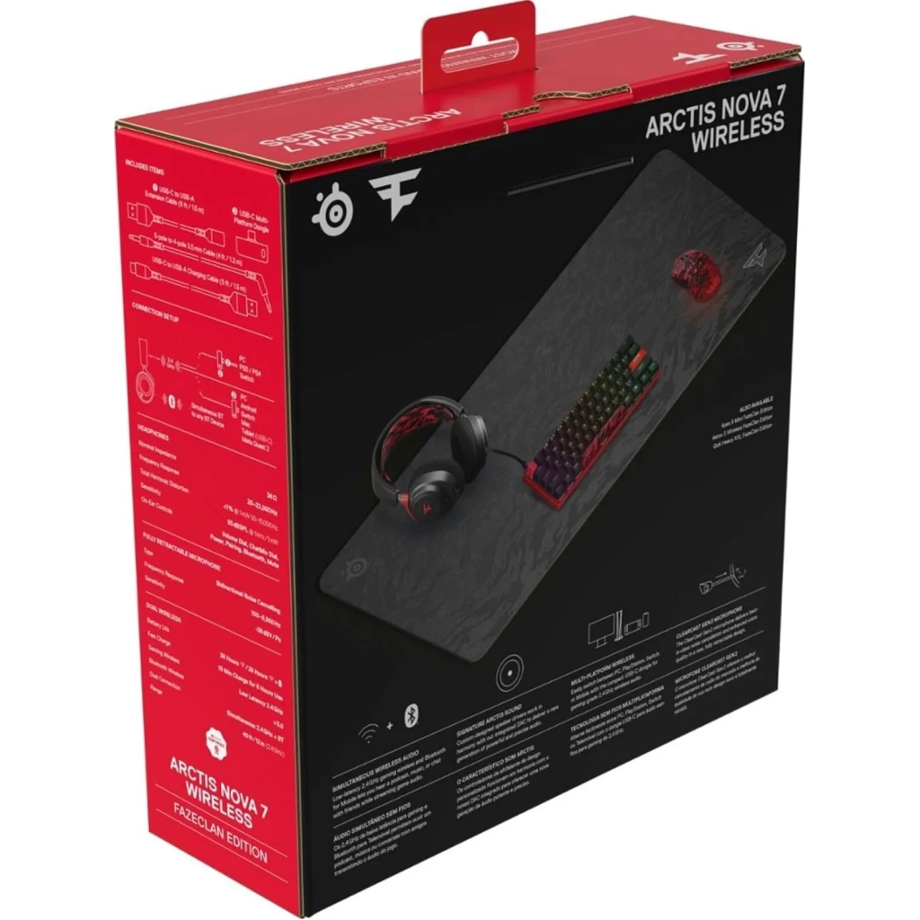 Навушники SteelSeries Arctis Nova 7 Wireless Faze Clan Black (61556)