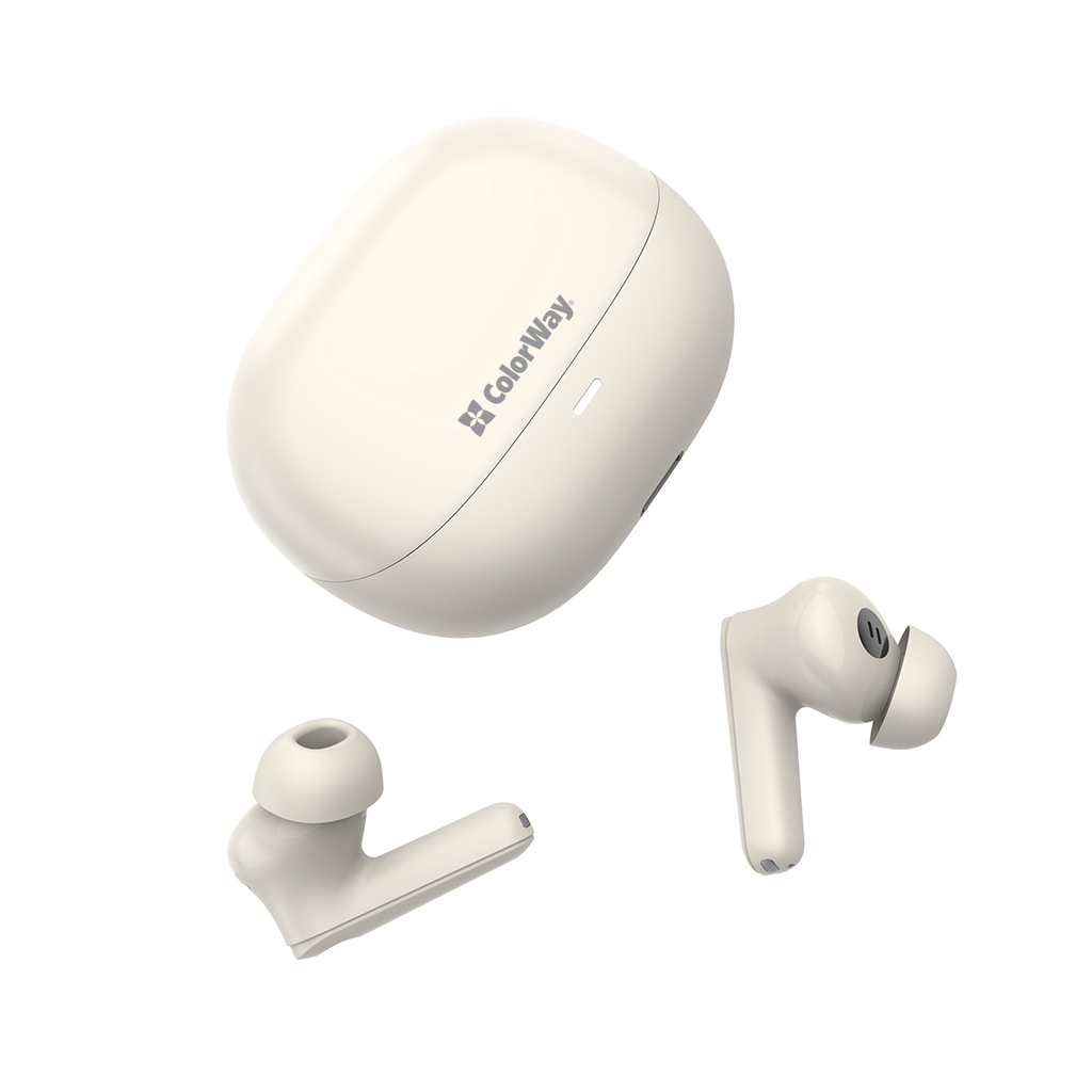 Навушники ColorWay Slim TWS-1 Earbuds Long Life Beige (CW-TWS1BE)