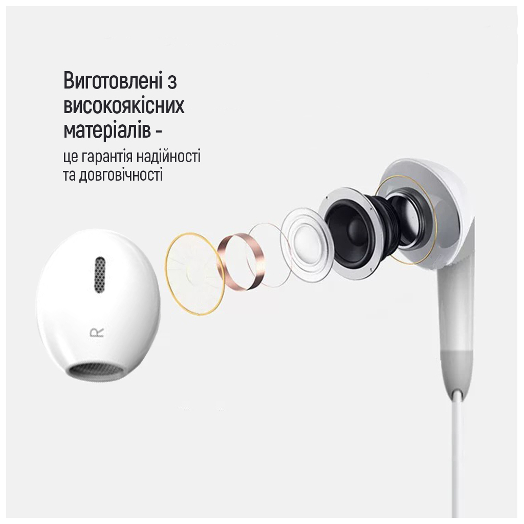 Навушники ColorWay 3.5 mm Wired Earphone Sound Wave White (CW-WD04WT)