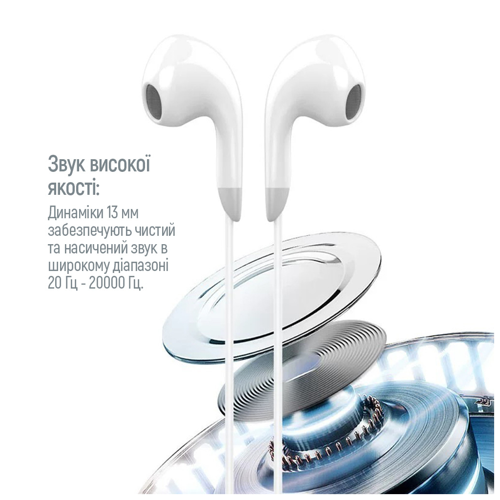 Навушники ColorWay 3.5 mm Wired Earphone Sound Wave White (CW-WD04WT)