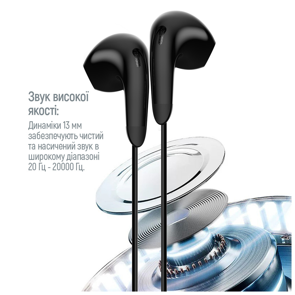 Навушники ColorWay 3.5 mm Wired Earphone Sound Wave Black (CW-WD04BK)