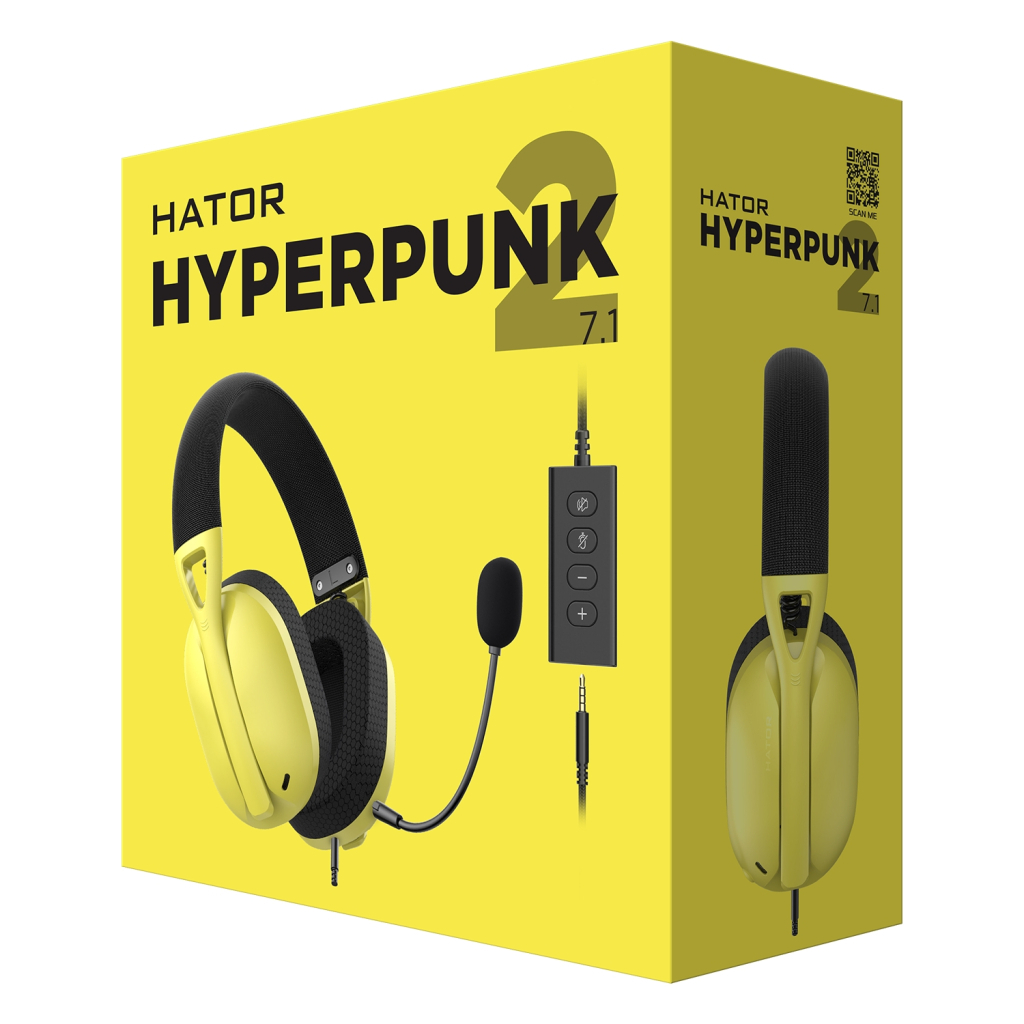 Навушники Hator Hyperpunk 2 USB 7.1 Black/Yellow (HTA-847)