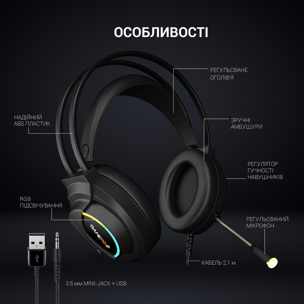 Навушники GamePro HS565 Nitro Black (HS565)