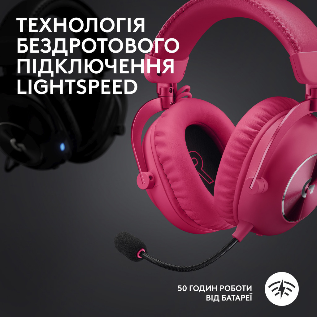 Навушники Logitech G Pro X 2 Lightspeed Wireless Magenta (981-001275)