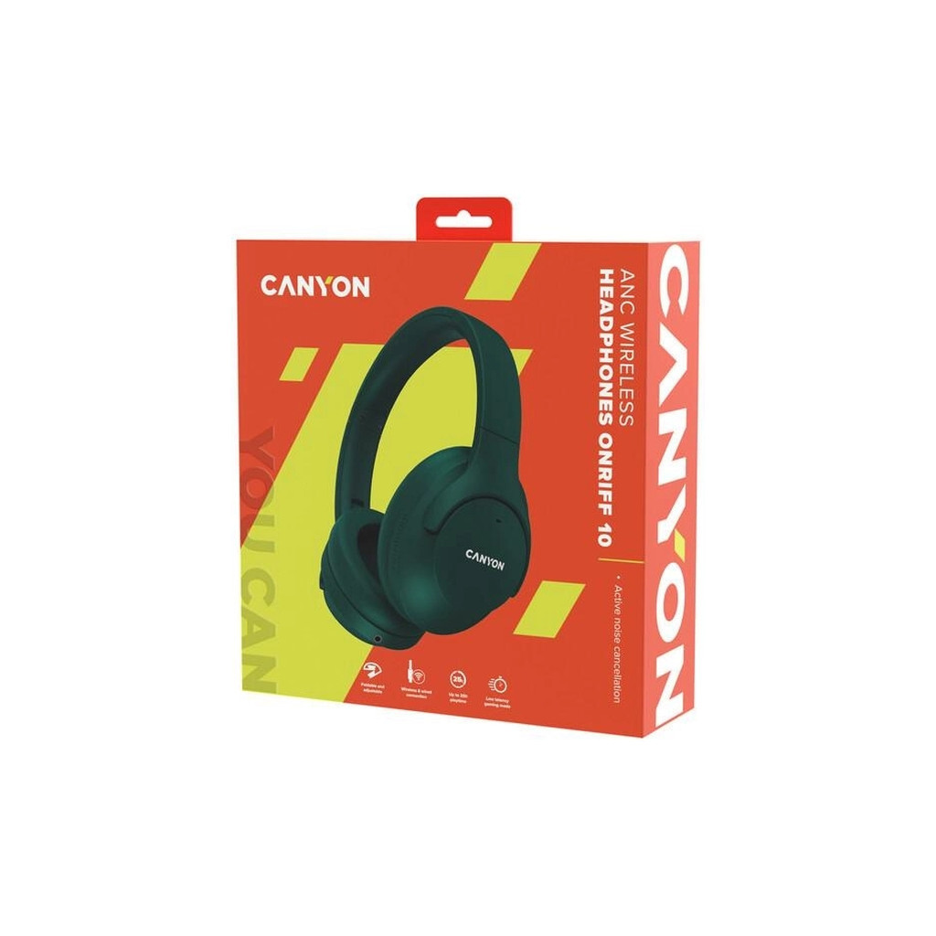 Навушники Canyon OnRiff 10 ANC Bluetooth Green (CNS-CBTHS10GN)