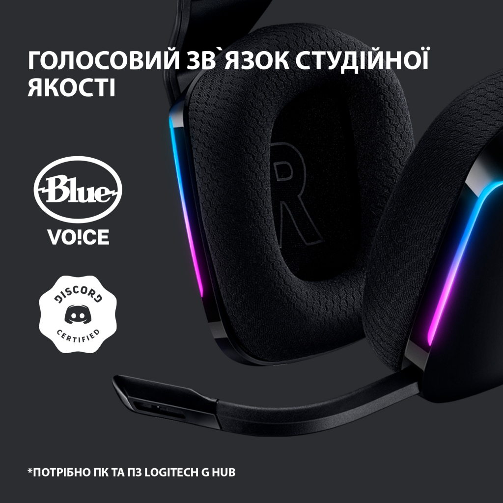 Навушники Logitech G733 Lightspeed Wireless RGB Gaming Headset Black (981-000864)