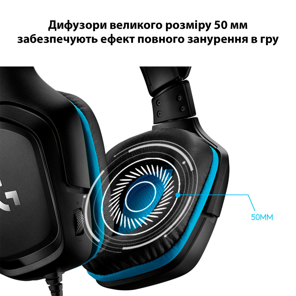 Навушники Logitech G432 7.1 Surround Sound Wired Gaming Headset (981-000770)