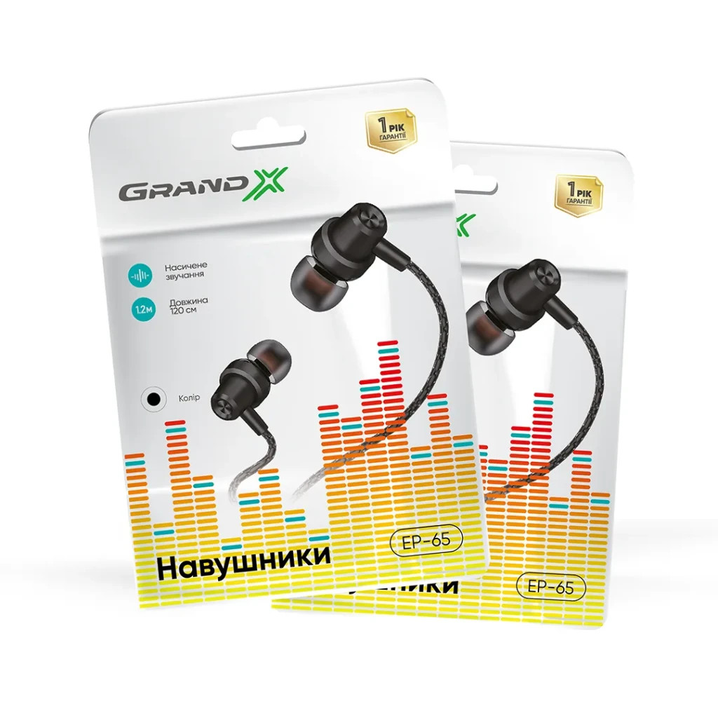 Навушники Grand-X EP-65W White (EP-65W)