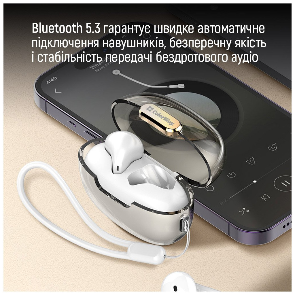 Навушники ColorWay Slim TWS-2 Earbuds White (CW-TWS2WT)